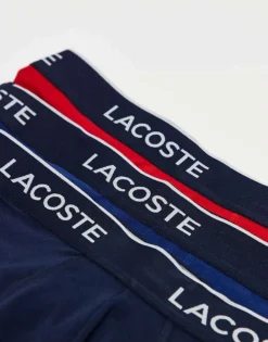 Lacoste 3pack Boxer Briefs In Multi With Navy Waistband For Men -Clothes Fashion Store 207665678 3