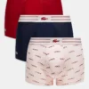 Lacoste 3 Pack Heart Logo Trunks In Multi For Men