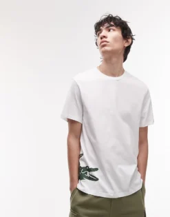 Lacoste T-shirt In White With Placement Logo For Men 9 Lacoste T-shirt In White With Placement Logo For Men -Clothes Fashion Store 207665737 1 white 1