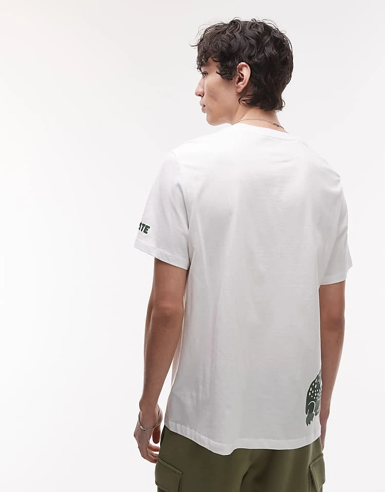 Lacoste T-shirt In White With Placement Logo For Men 4 Lacoste T-shirt In White With Placement Logo For Men - Image 4