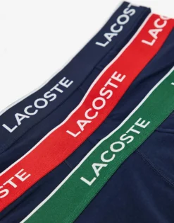 Lacoste 3pack Boxer Briefs In Navy With Coloured Waistbands For Men -Clothes Fashion Store 207665747 3