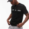 Lacoste Loungewear T-shirt In Black With Logo Stripe For Men