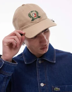 Lacoste Baseball Cap In Beige With Emblem Logo For Men -Clothes Fashion Store 207665763 1 beige 1