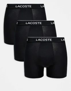 Lacoste 3pack Boxer Briefs In Black For Men