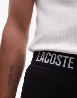 Lacoste Loungewear Trousers In Black With Waistband Taping For Men -Clothes Fashion Store 207665874 3