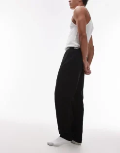 Lacoste Loungewear Trousers In Black With Waistband Taping For Men -Clothes Fashion Store 207665874 5