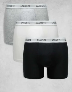 Lacoste 3pack Boxer Briefs In Multi White Waistband For Men