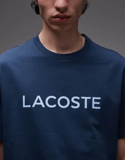 Lacoste Loungewear T-shirt In Navy Blue With Logo Print For Men 8 Lacoste Loungewear T-shirt In Navy Blue With Logo Print For Men -Clothes Fashion Store 207665941 4