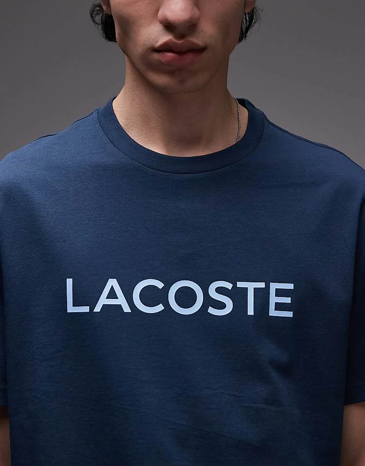 Lacoste Loungewear T-shirt In Navy Blue With Logo Print For Men 4 Lacoste Loungewear T-shirt In Navy Blue With Logo Print For Men - Image 4
