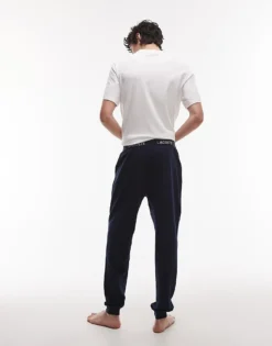 Lacoste Loungewear Pyjama Set In White And Navy With Logo Print For Men Multi -Clothes Fashion Store 207665953 3