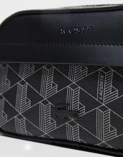 Lacoste Reporter Bag In Black With All Over Monogram Embossing For Men -Clothes Fashion Store 207665983 3