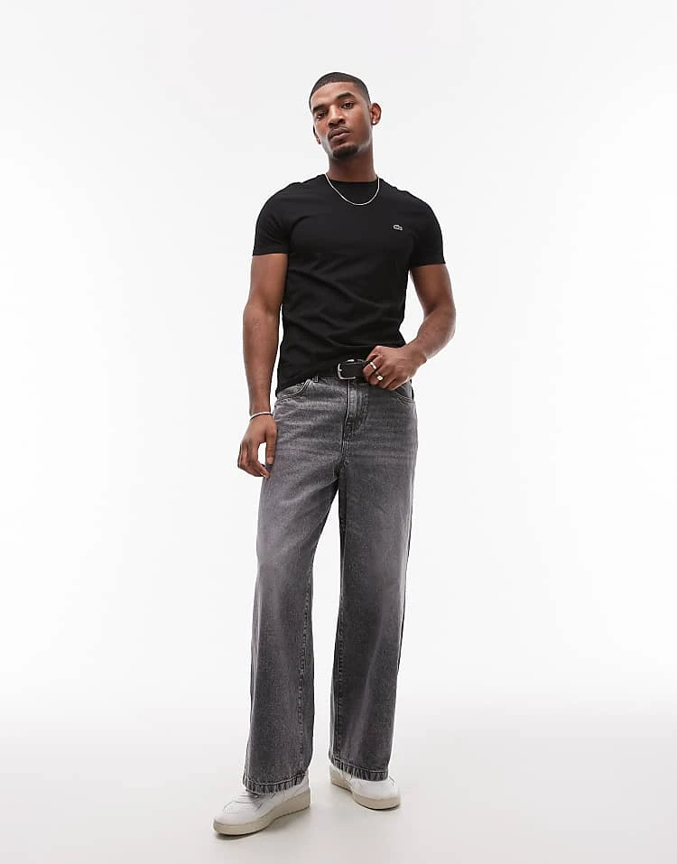 Lacoste Pima Cotton T-shirt In Black For Men 2 Lacoste Pima Cotton T-shirt In Black For Men - Image 2