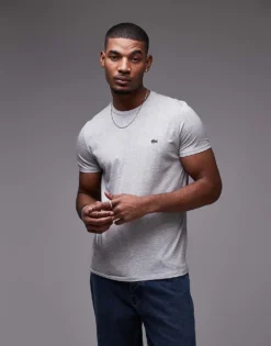 Lacoste Pima Cotton T-shirt In Grey For Men