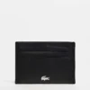 Lacoste Leather Cardholder In Black For Men